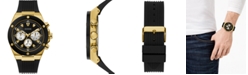 GUESS Men's Black Silicone Strap Watch 46mm